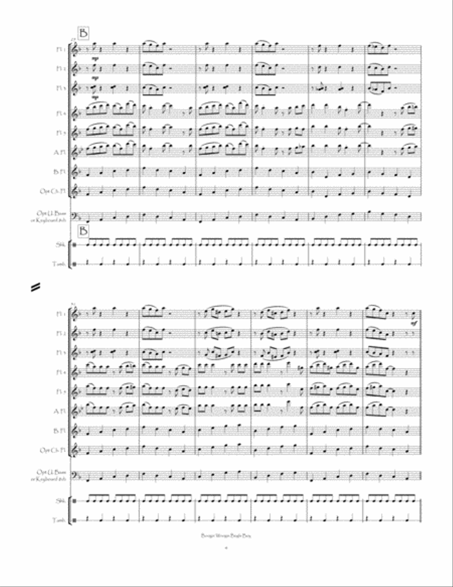 Boogie Woogie Bugle Boy Flute Choir scores gallery preview page 6