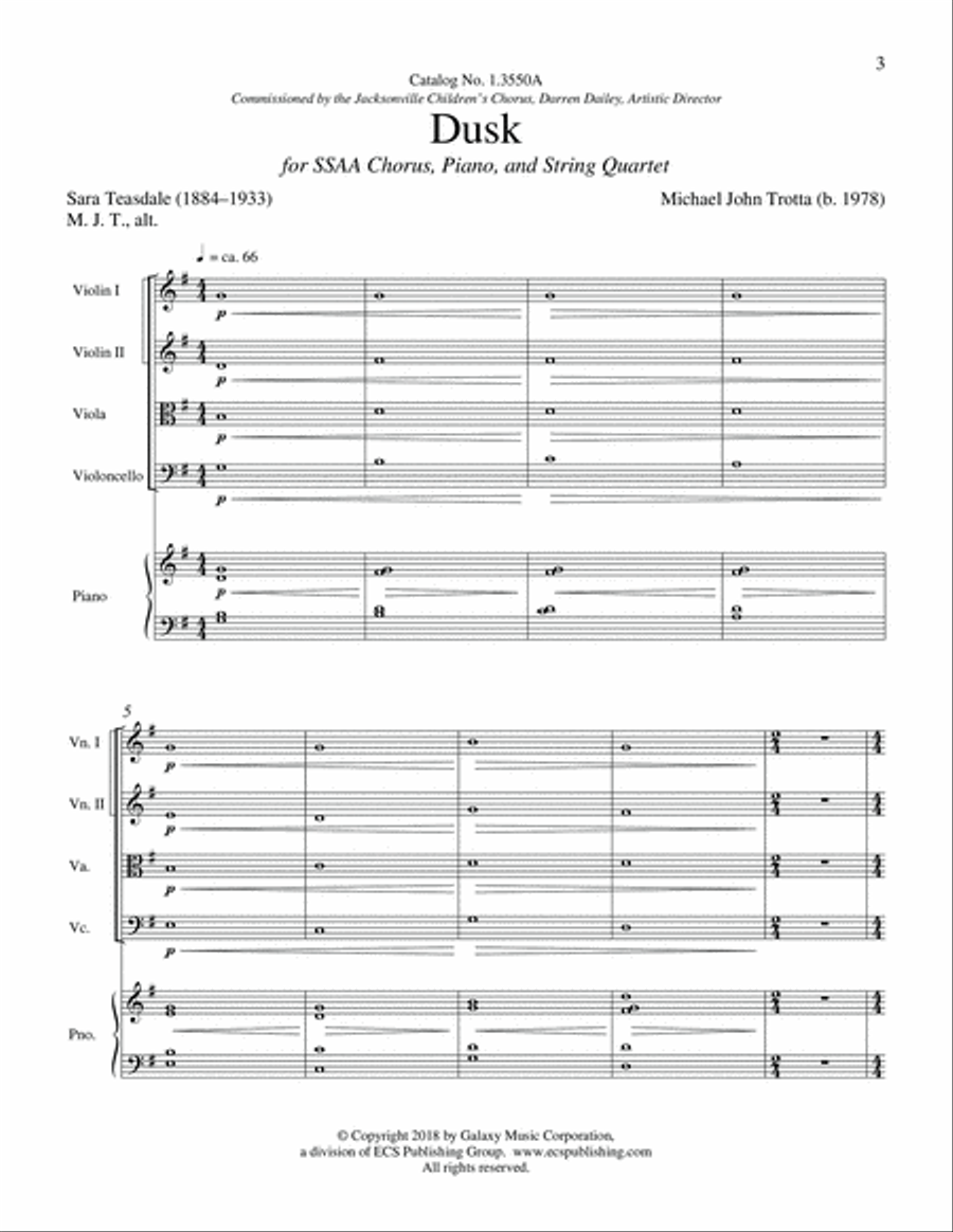 Dusk from I Will Sing to the Stars Choir scores gallery preview page 3