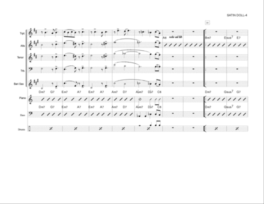 Satin Doll Small Ensemble scores gallery preview page 5