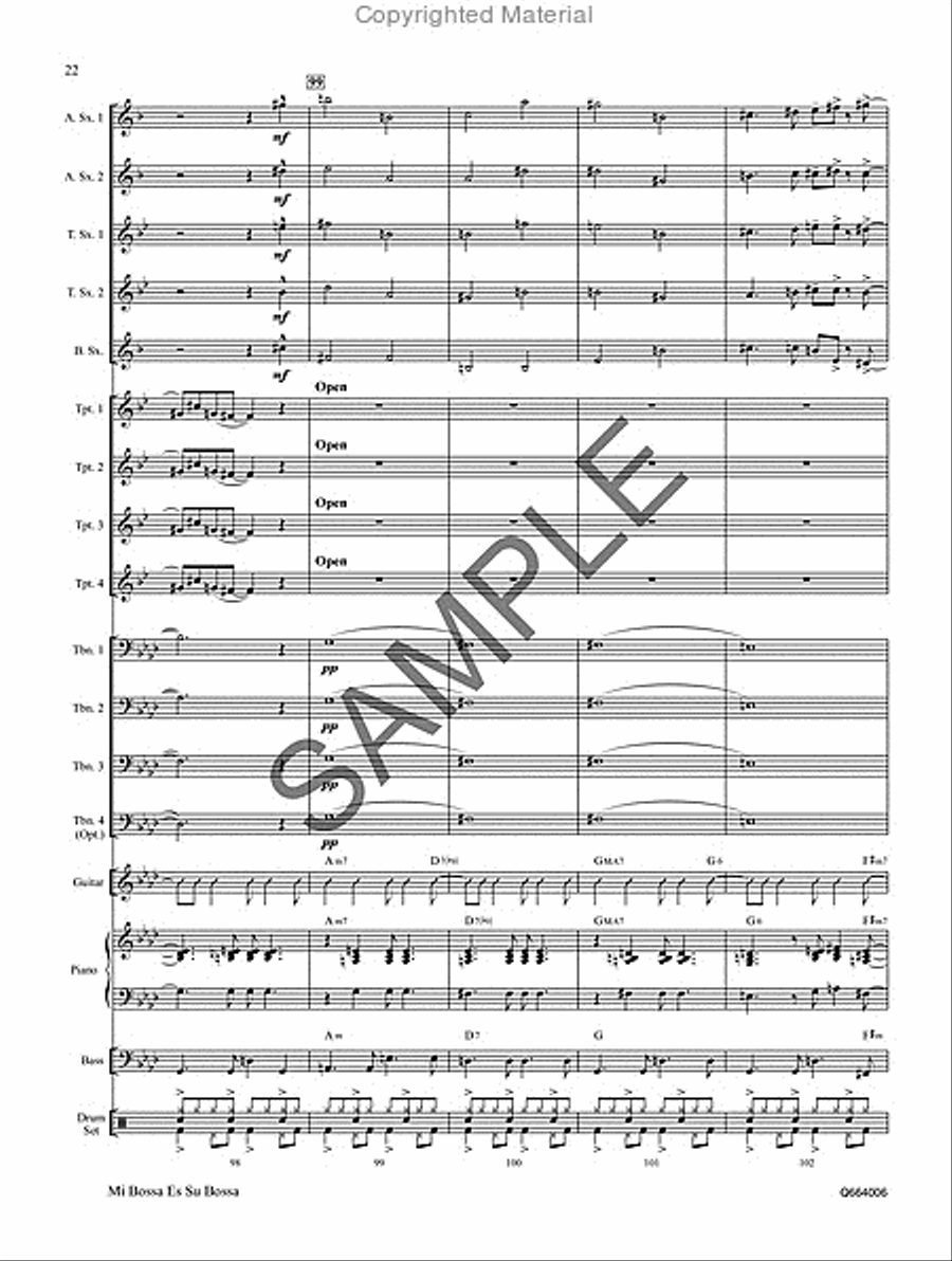 Mi Bossa Es Su Bossa Mi Bossa Es Su Bossa Jazz Ensemble scores gallery preview page 23