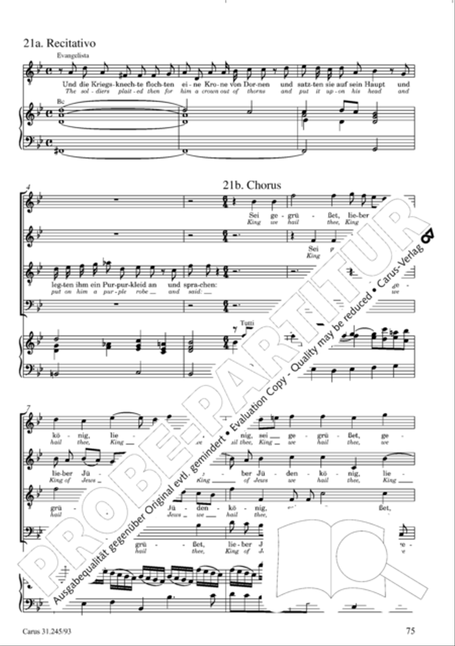 St. John Passion (Johannes-Passion) 4-Part scores gallery preview page 76