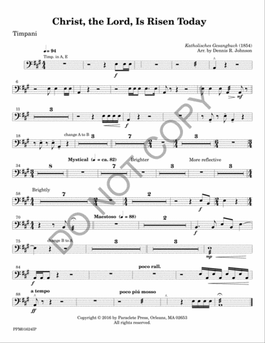 Christ, the Lord, Is Risen Today - Instrumental Parts 4-Part scores gallery preview page 4