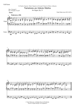 Variations on Adeste fideles, Op. 21