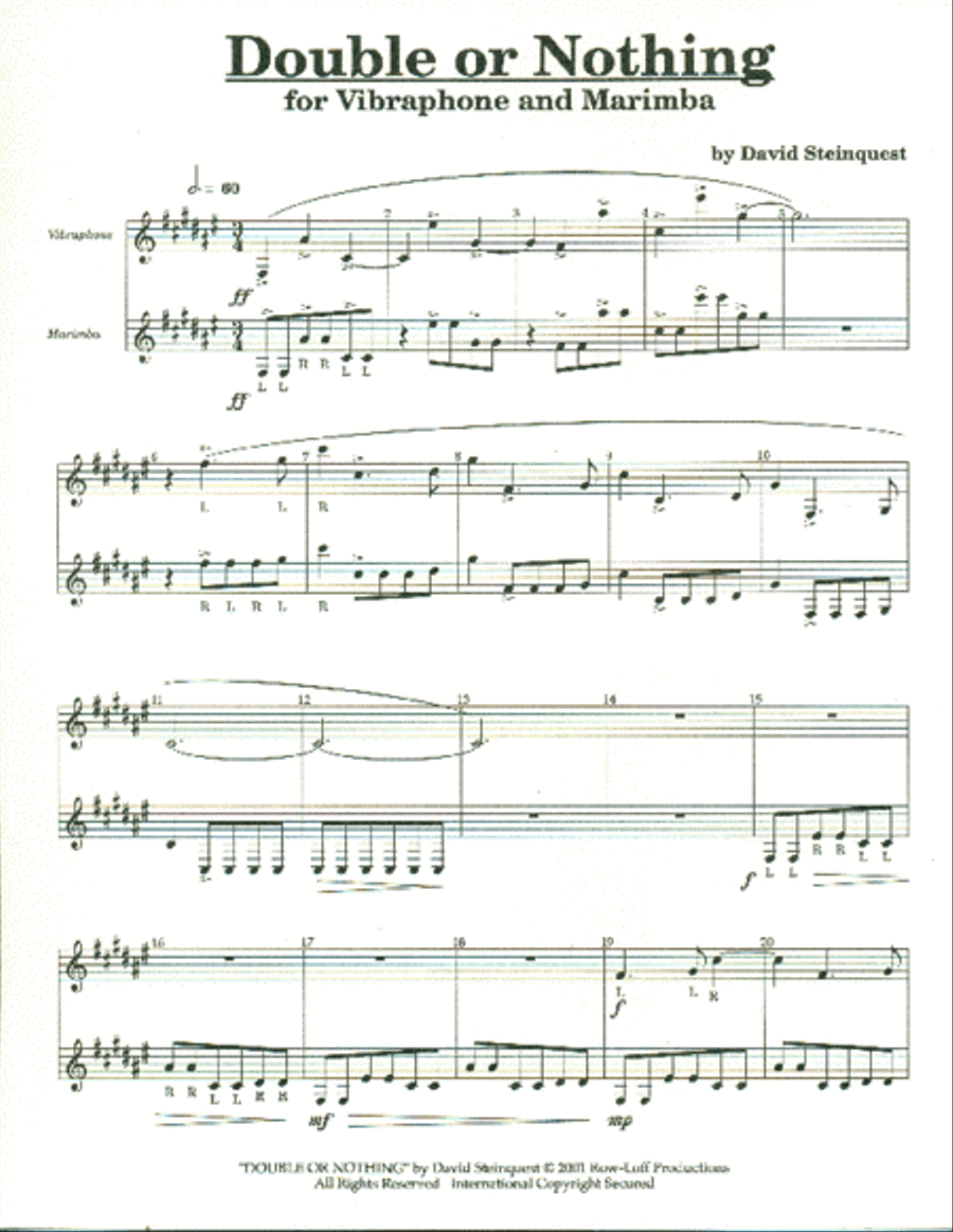 Double Or Nothing - Marimba/Vibe Marimba scores gallery preview page 2