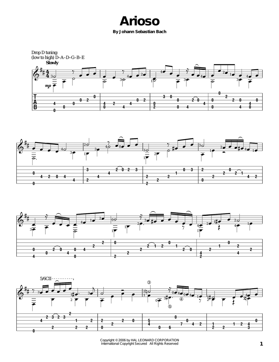 Arioso Arioso Acoustic Guitar scores gallery preview page 1
