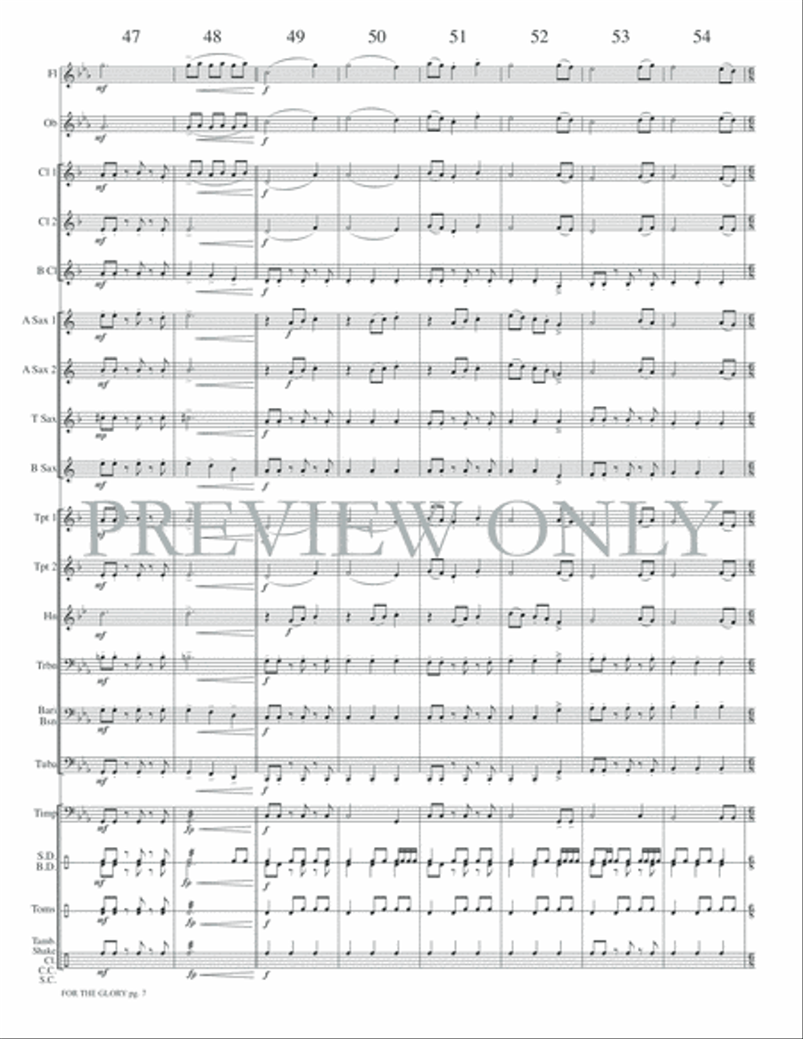 For the Glory For the Glory Concert Band scores gallery preview page 10