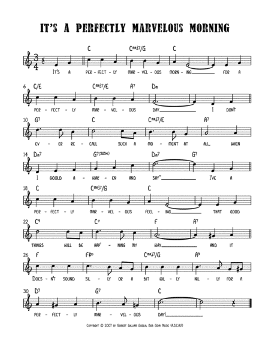IT'S A PERFECTLY MARVELOUS MORNING Small Ensemble scores gallery preview page 1