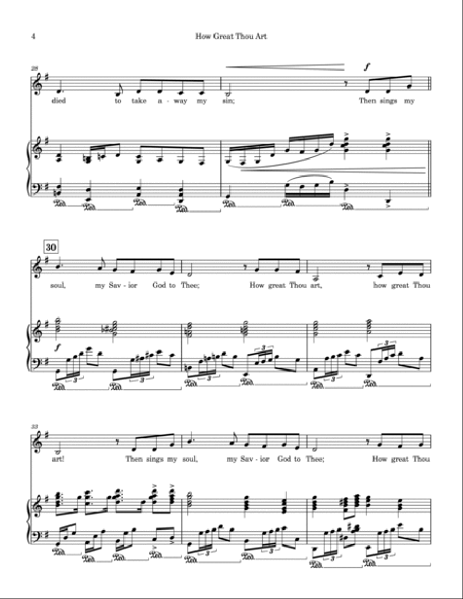 How Great Thou Art - Voice & Piano Accompaniment Voice scores gallery preview page 5