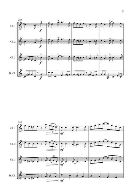 Jazz Carols Collection #5 Clarinet Quartet (O Christmas Tree; Good King Wenceslas; We Wish You) image number null