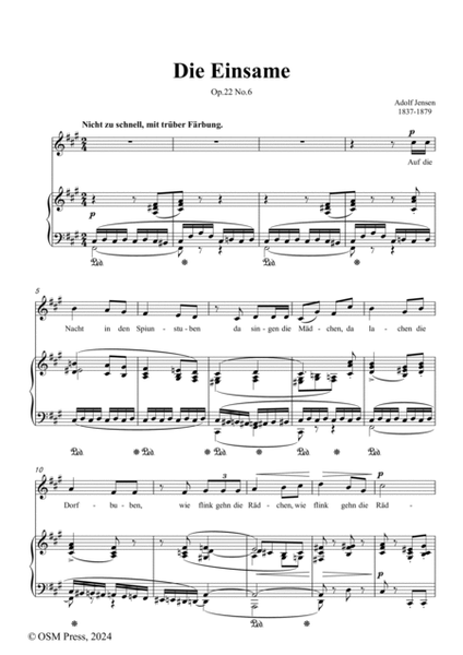 A. Jensen-Die Einsame(Auf die Nacht in den Spinnstuben),in f sharp minor,Op.22 No.6