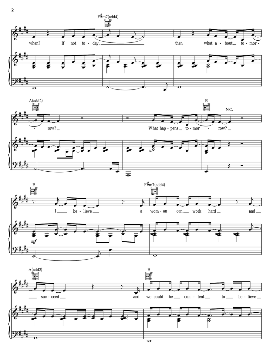 What Happens Tomorrow Piano, Vocal, Guitar scores gallery preview page 2
