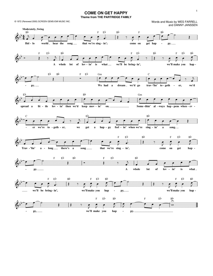 Come On Get Happy Come On Get Happy Guitar scores gallery preview page 1