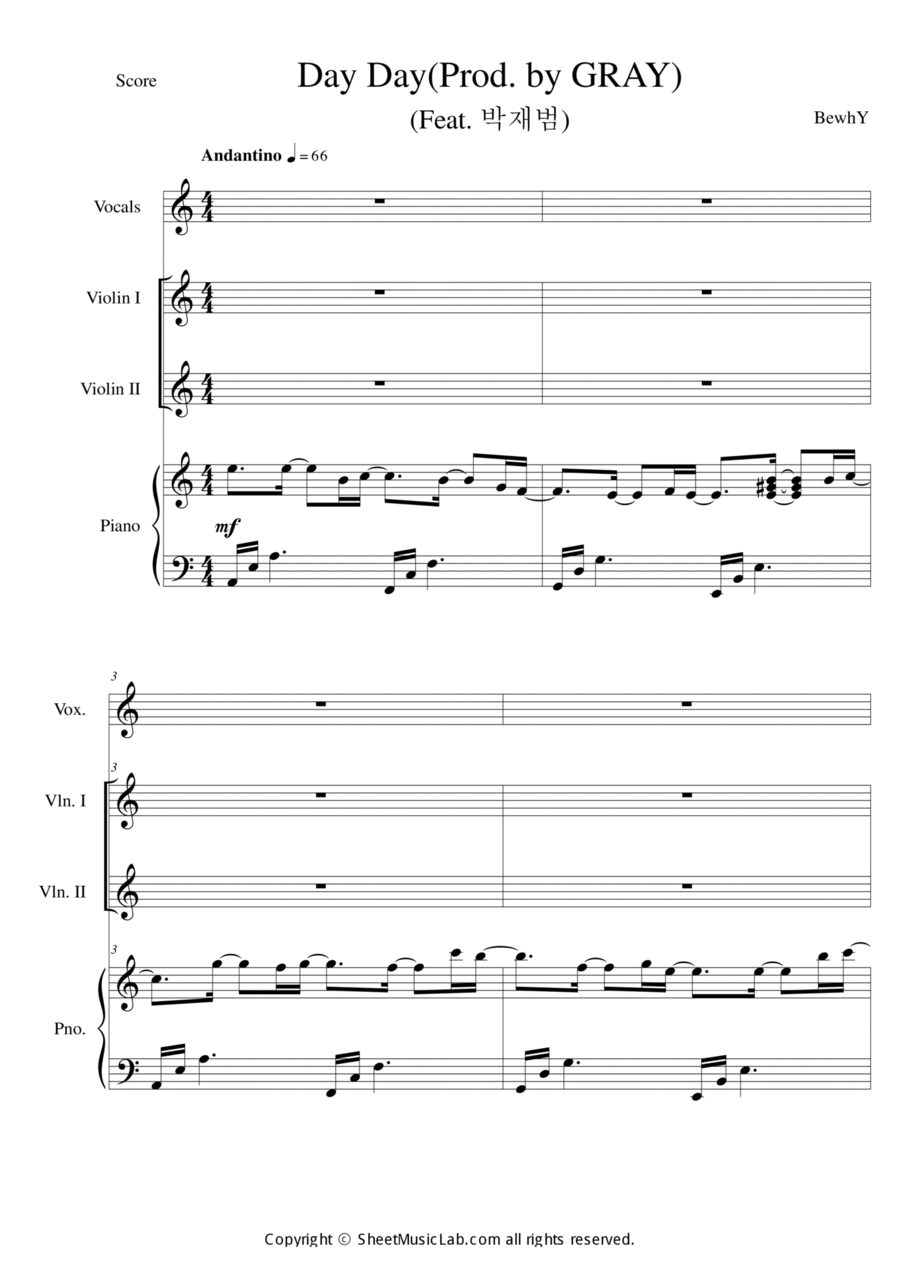 Day Day (Am) Voice scores gallery preview page 1