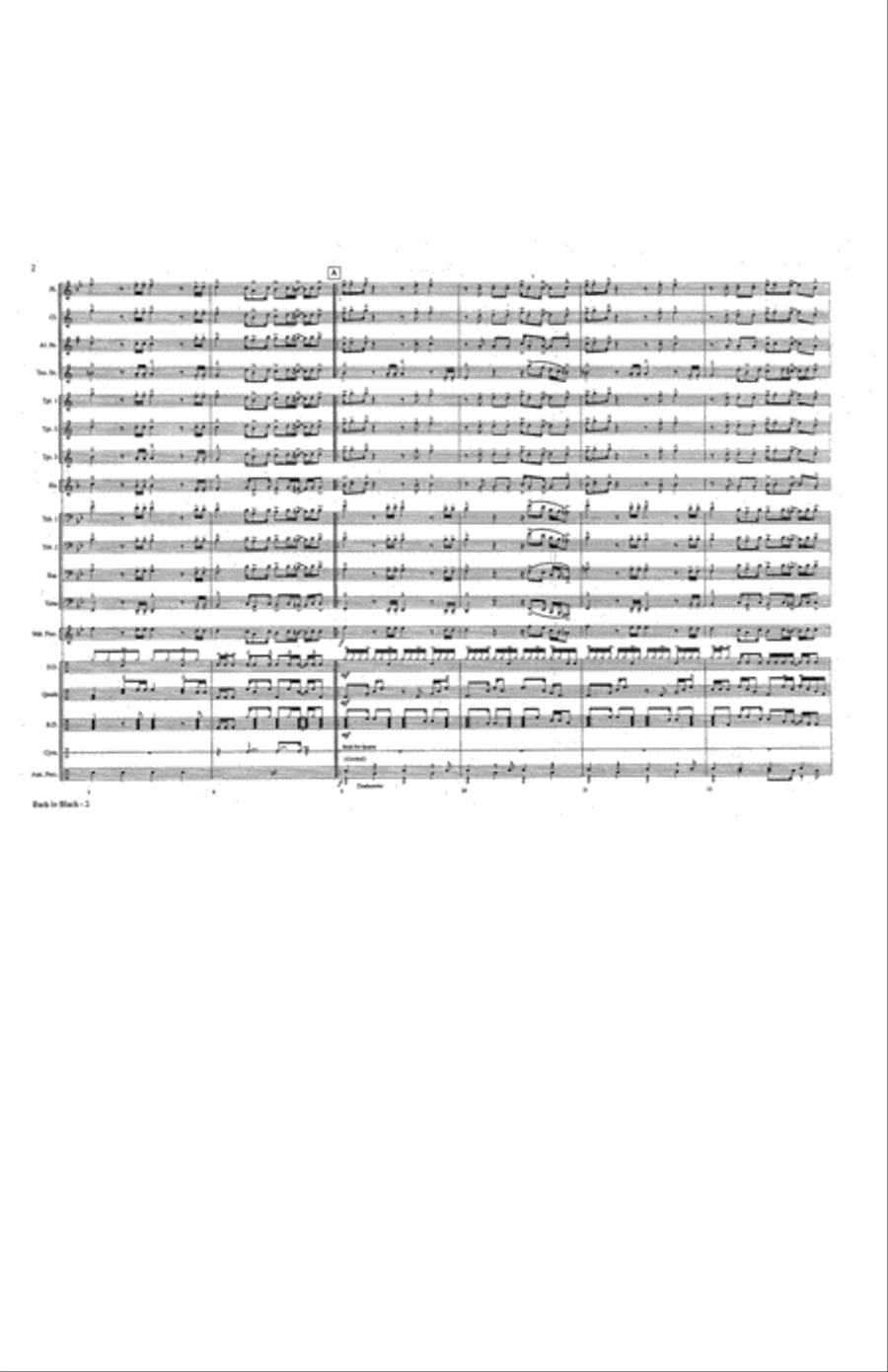 Back in Black Marching Band scores gallery preview page 3