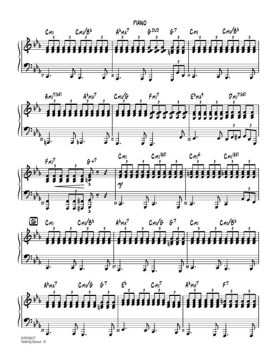 Feeling Good - Piano Jazz Ensemble scores gallery preview page 2