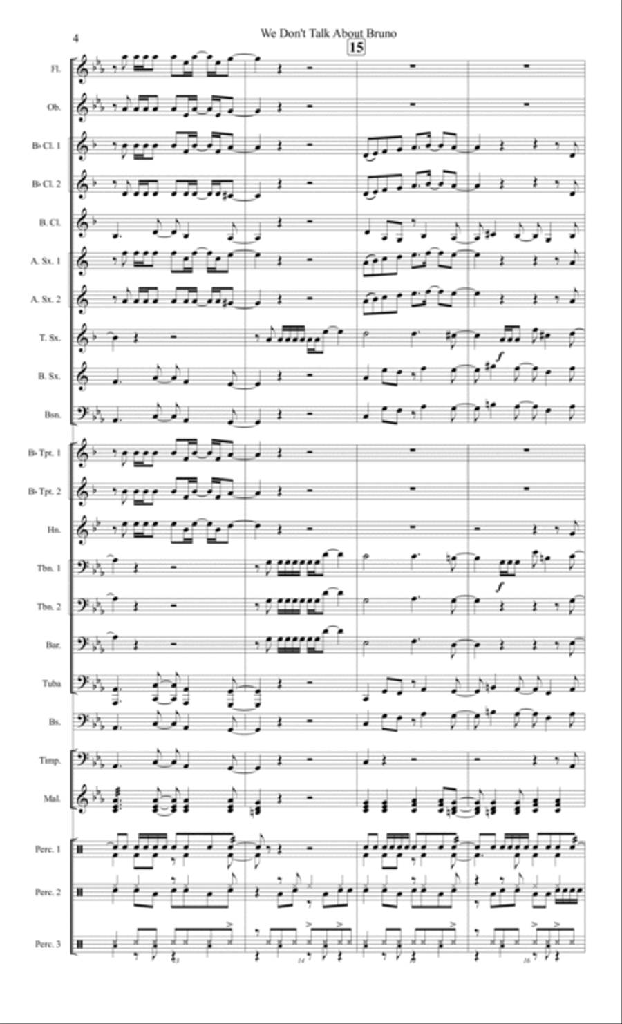 We Don't Talk About Bruno Concert Band scores gallery preview page 4