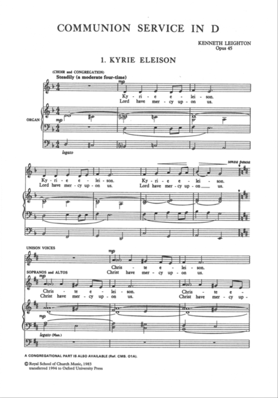 Communion Service in D Op. 45 4-Part scores gallery preview page 2