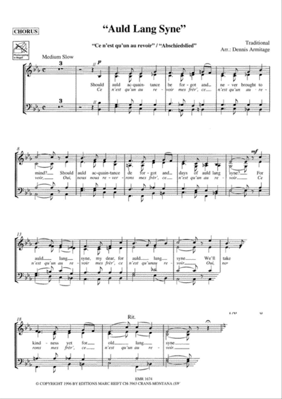 Auld Lang Syne 4-Part scores gallery preview page 4