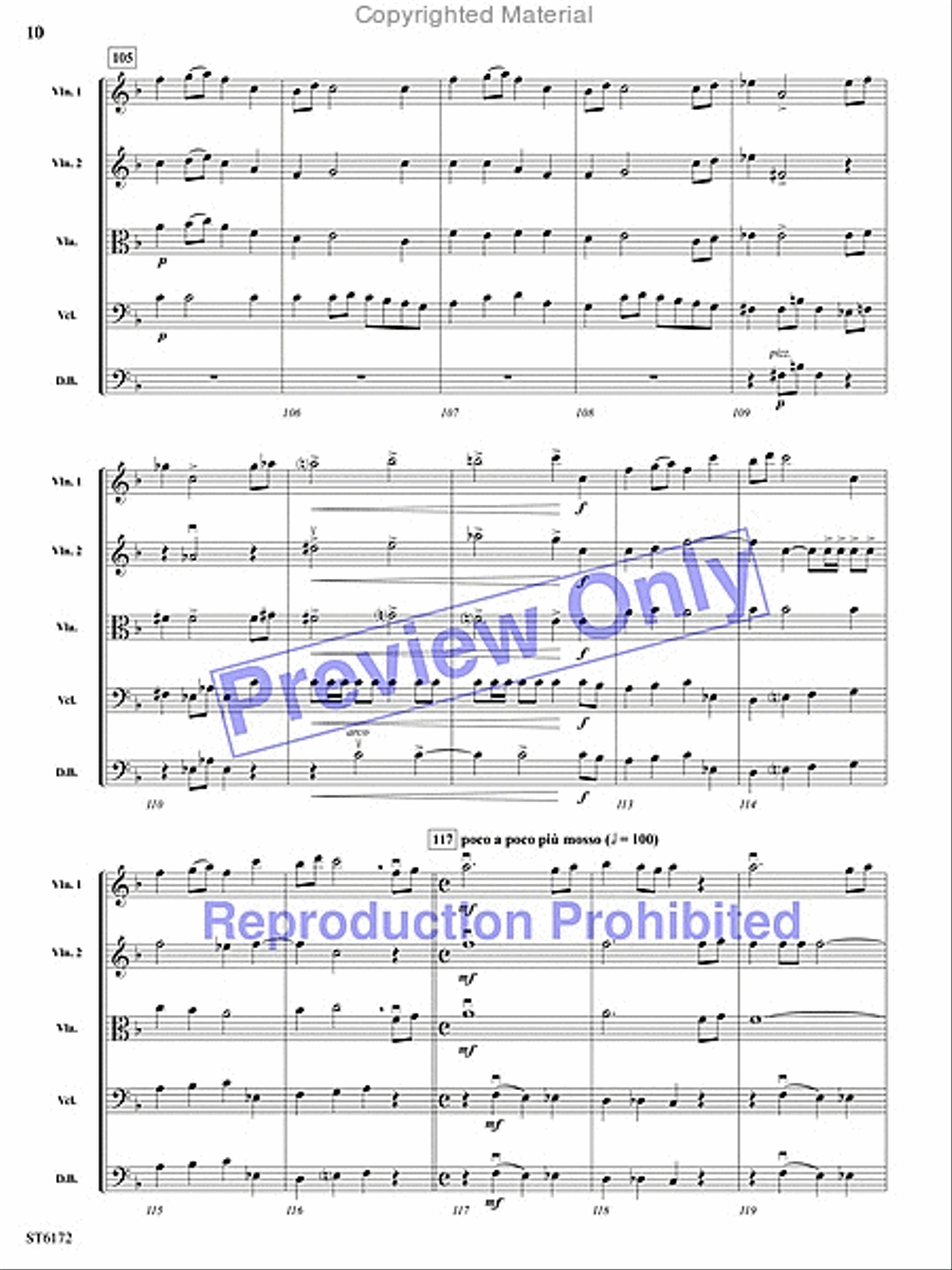 Allegro Moderato from Quintet, Opus 5 String Orchestra scores gallery preview page 9