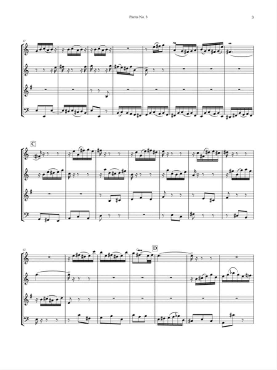 Partita No. 3 in A Minor, BWV 827 Woodwind Ensemble scores gallery preview page 5