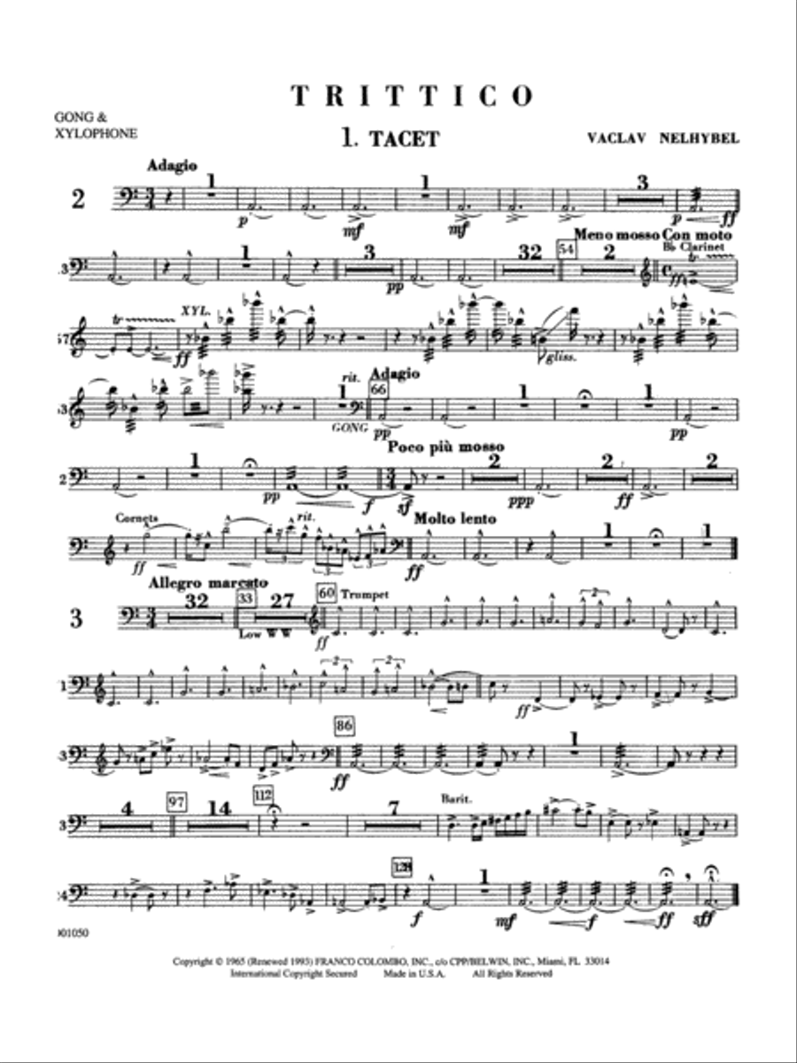 Trittico: Xylophone Concert Band scores gallery preview page 1
