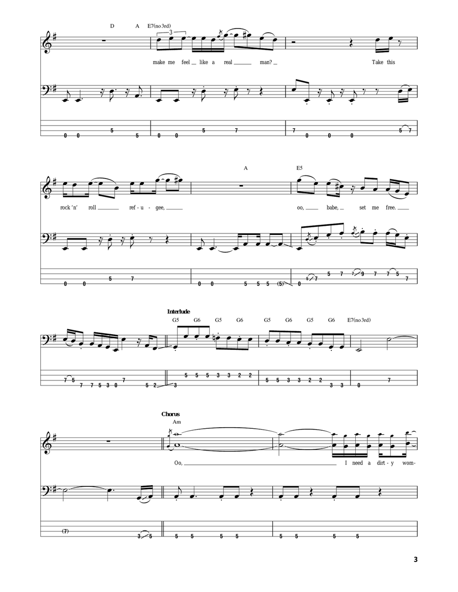 Young Lust Young Lust Guitar Tablature scores gallery preview page 3