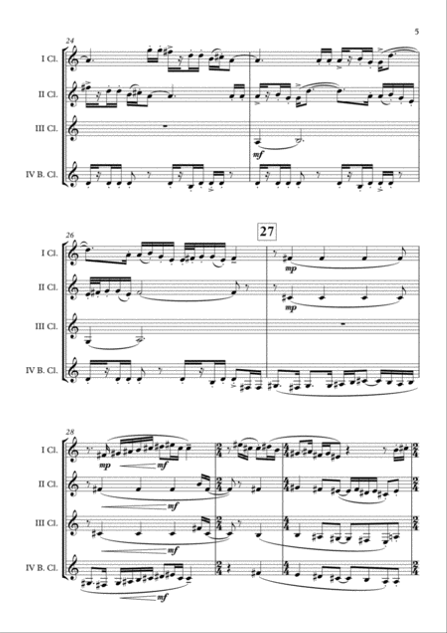 Bugler's Dream (Olympic Fanfare) Clarinet Quartet scores gallery preview page 6