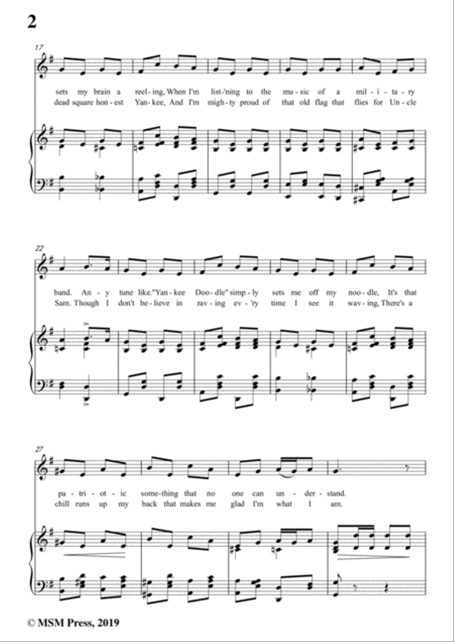 George M. Cohan-You're A Grand Old Rag,in G Major,for Voice and Piano Voice Solo scores gallery preview page 4