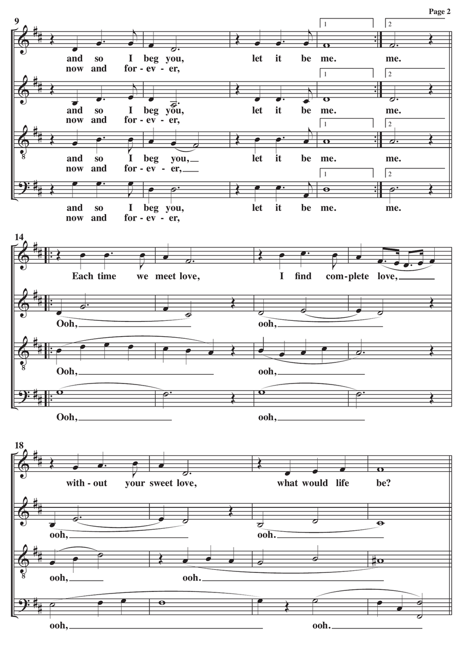 Let It Be Me (je T'appartiens) 4-Part scores gallery preview page 2