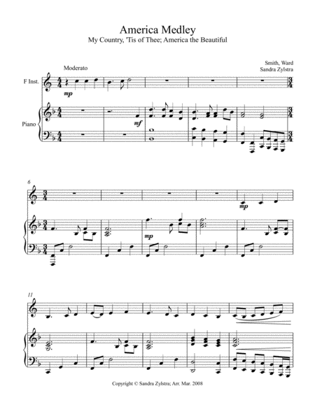 America Medley (treble F instrument solo) image number null