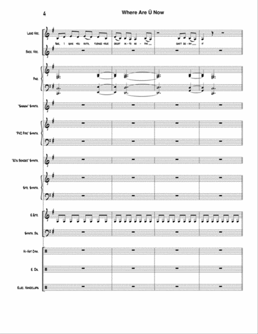Where Are U Now Small Ensemble scores gallery preview page 4