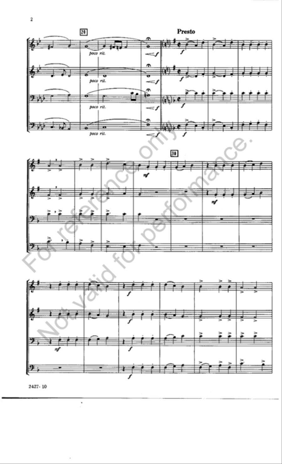 Adagio and Presto Brass Quartet scores gallery preview page 3