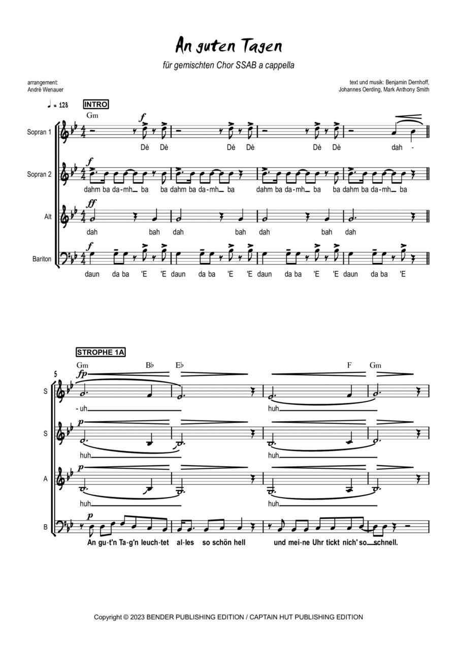 An Guten Tagen An Guten Tagen A Cappella scores gallery preview page 1