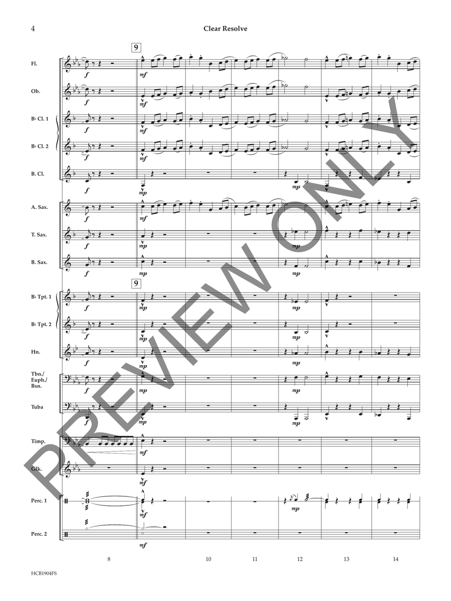 Clear Resolve (Score) Concert Band scores gallery preview page 5
