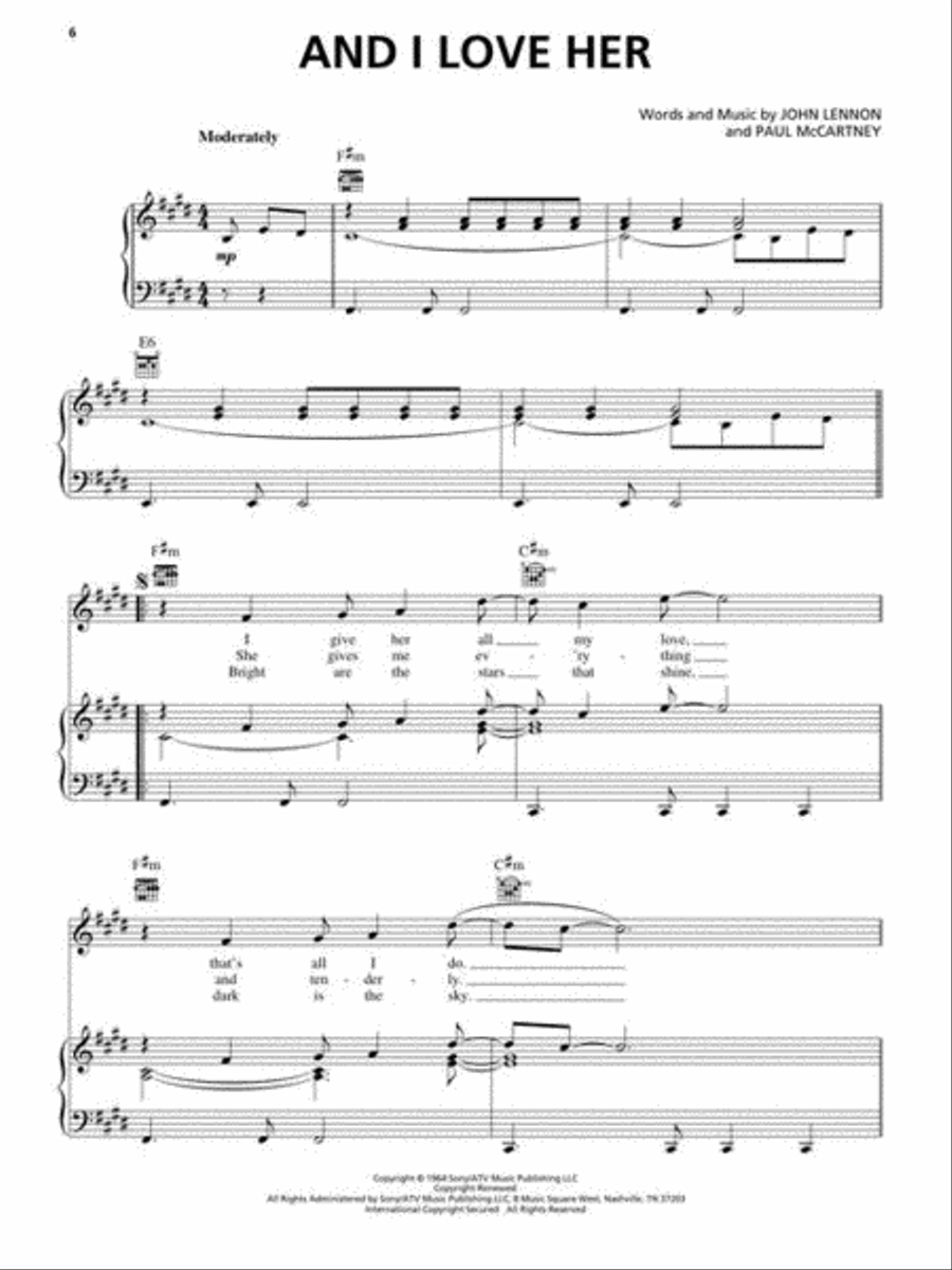 Beatles Ballads – 2nd Edition Piano, Vocal, Guitar scores gallery preview page 6