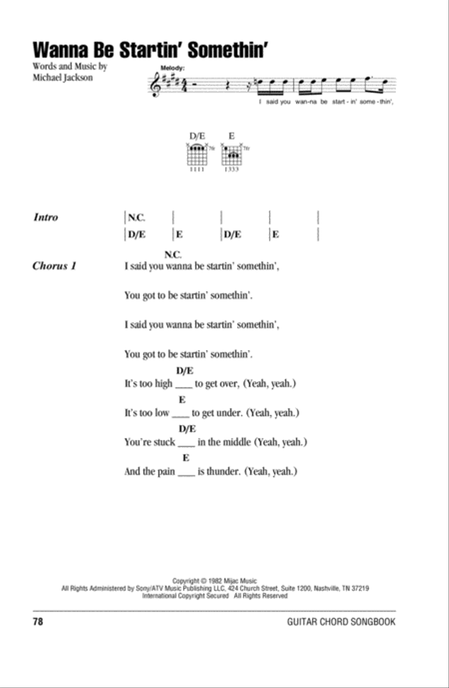 Wanna Be Startin' Somethin' Acoustic Guitar scores gallery preview page 1