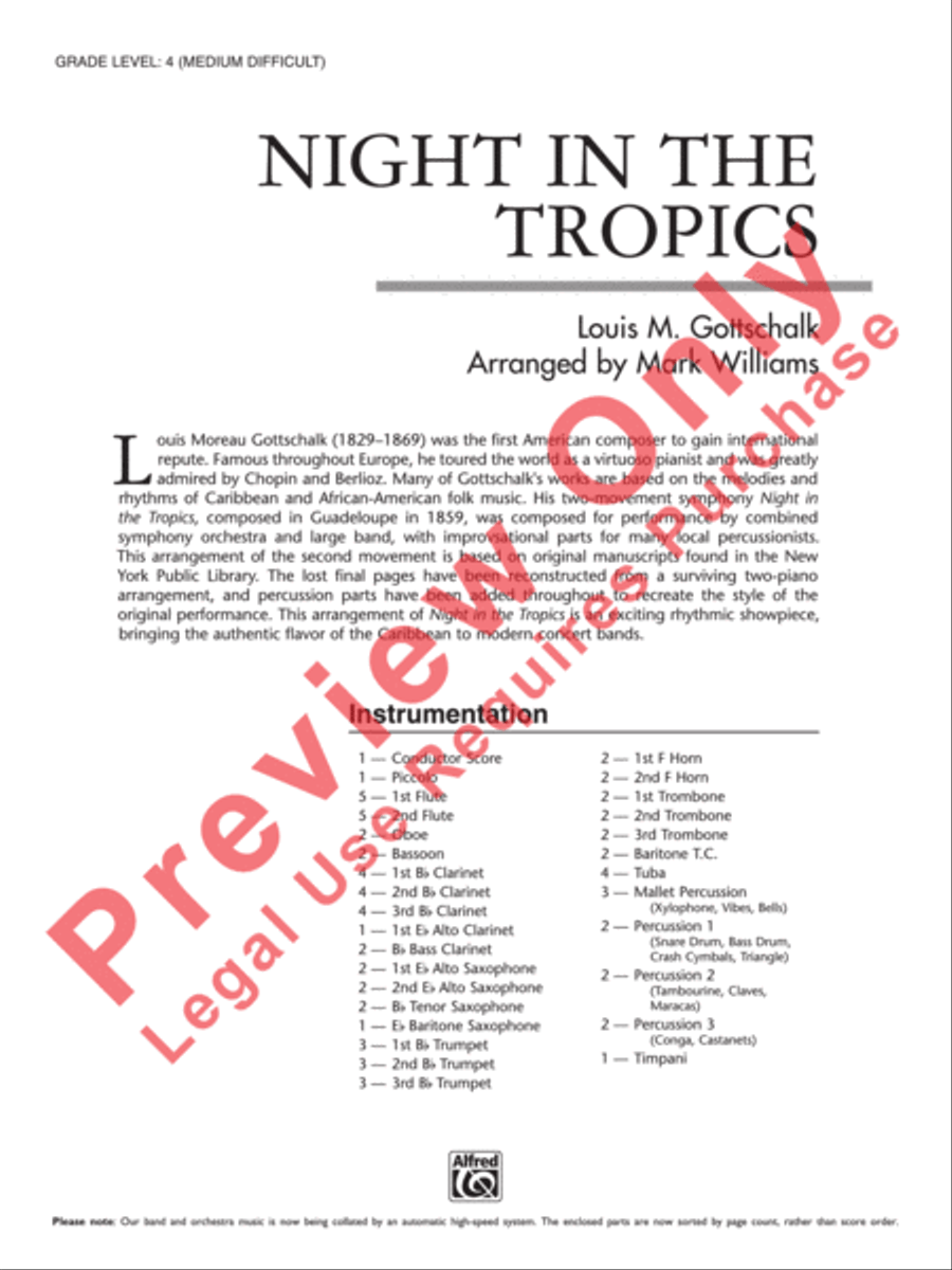 Night in the Tropics Concert Band scores gallery preview page 2