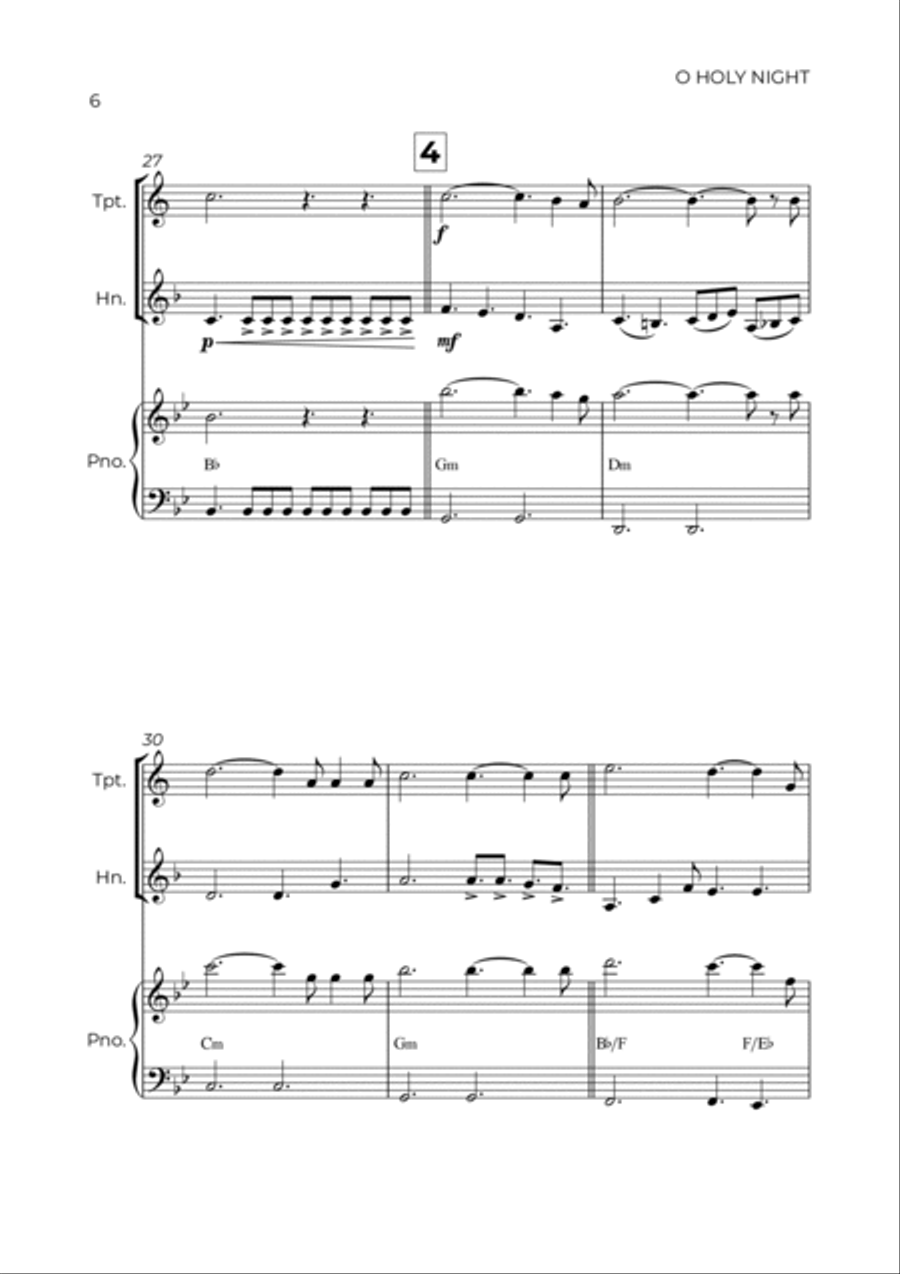 O Holy Night Brass Duet scores gallery preview page 6