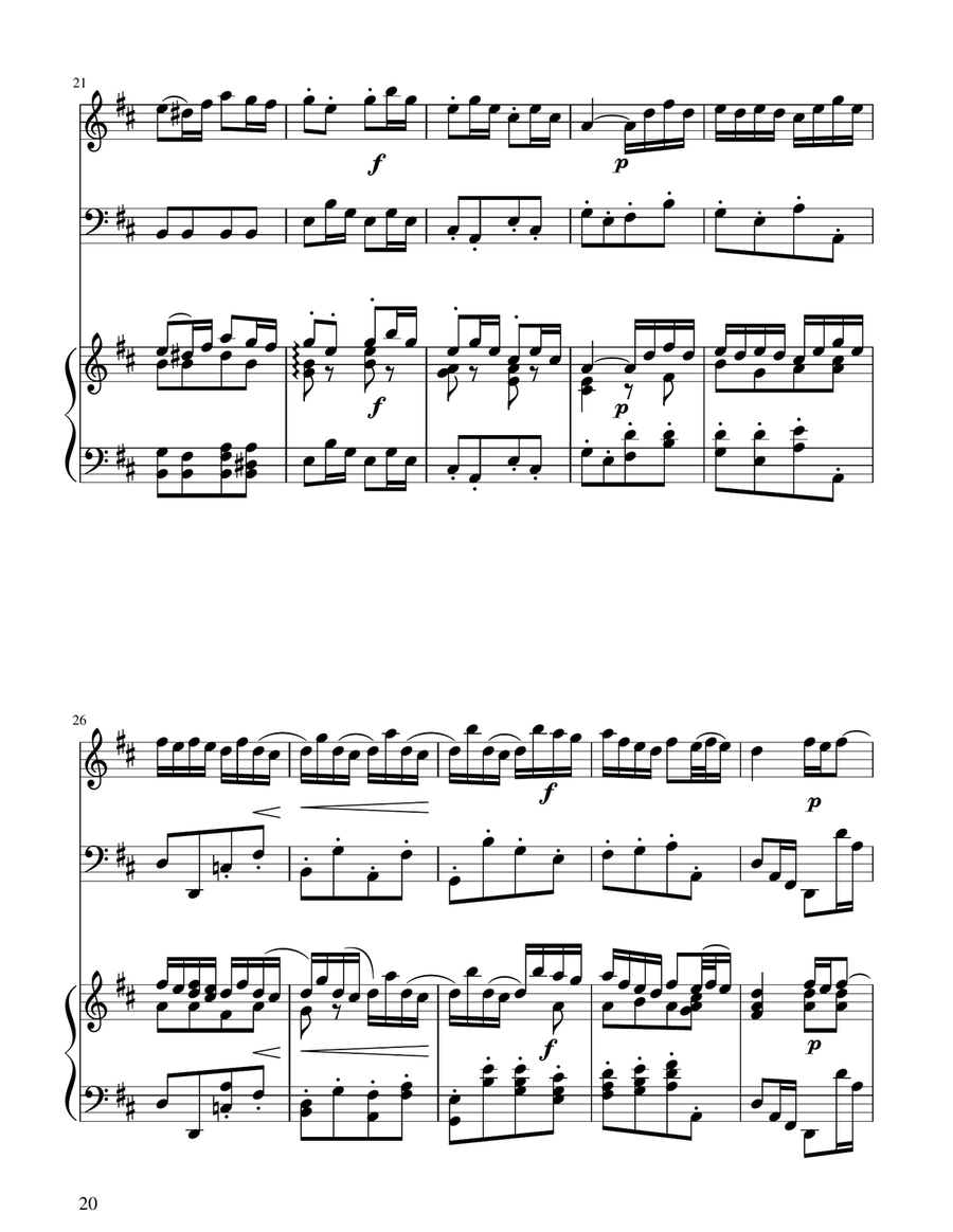 Badinerie - J.S Bach - BWV 1067 - Oboe and Bassoon Duet Woodwind Duet scores gallery preview page 3