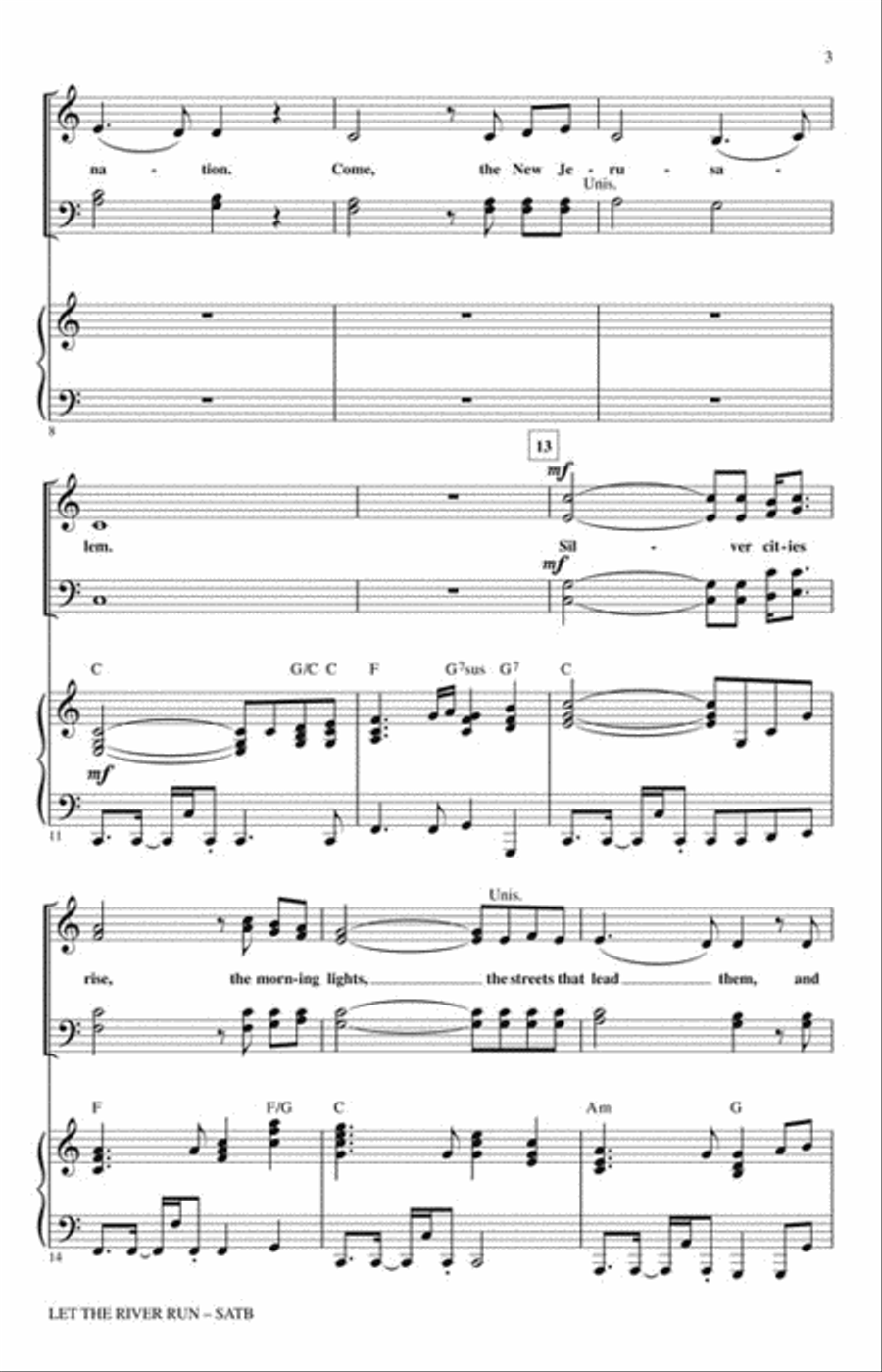 Let the River Run Let the River Run 4-Part scores gallery preview page 3