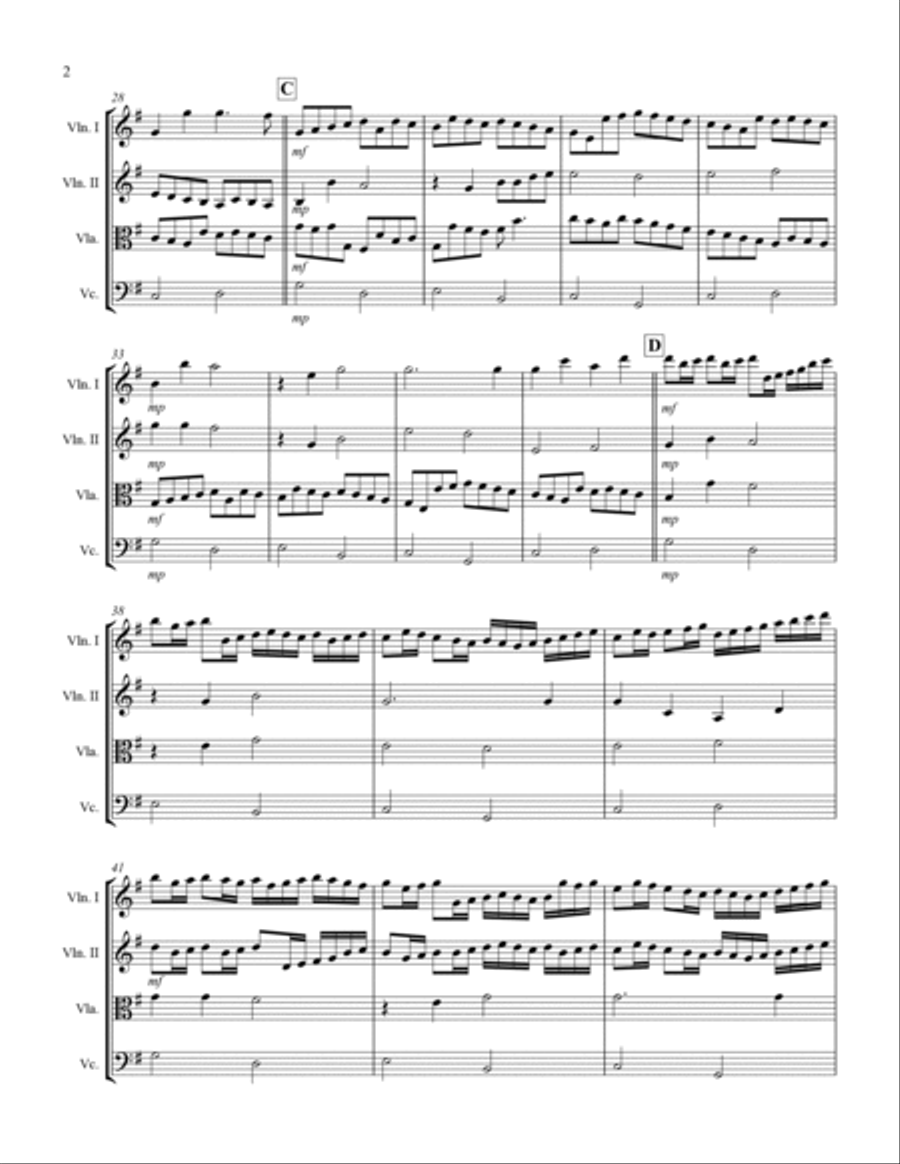 Pachelbel - Canon in D Major (for String Quartet) String Quartet scores gallery preview page 3