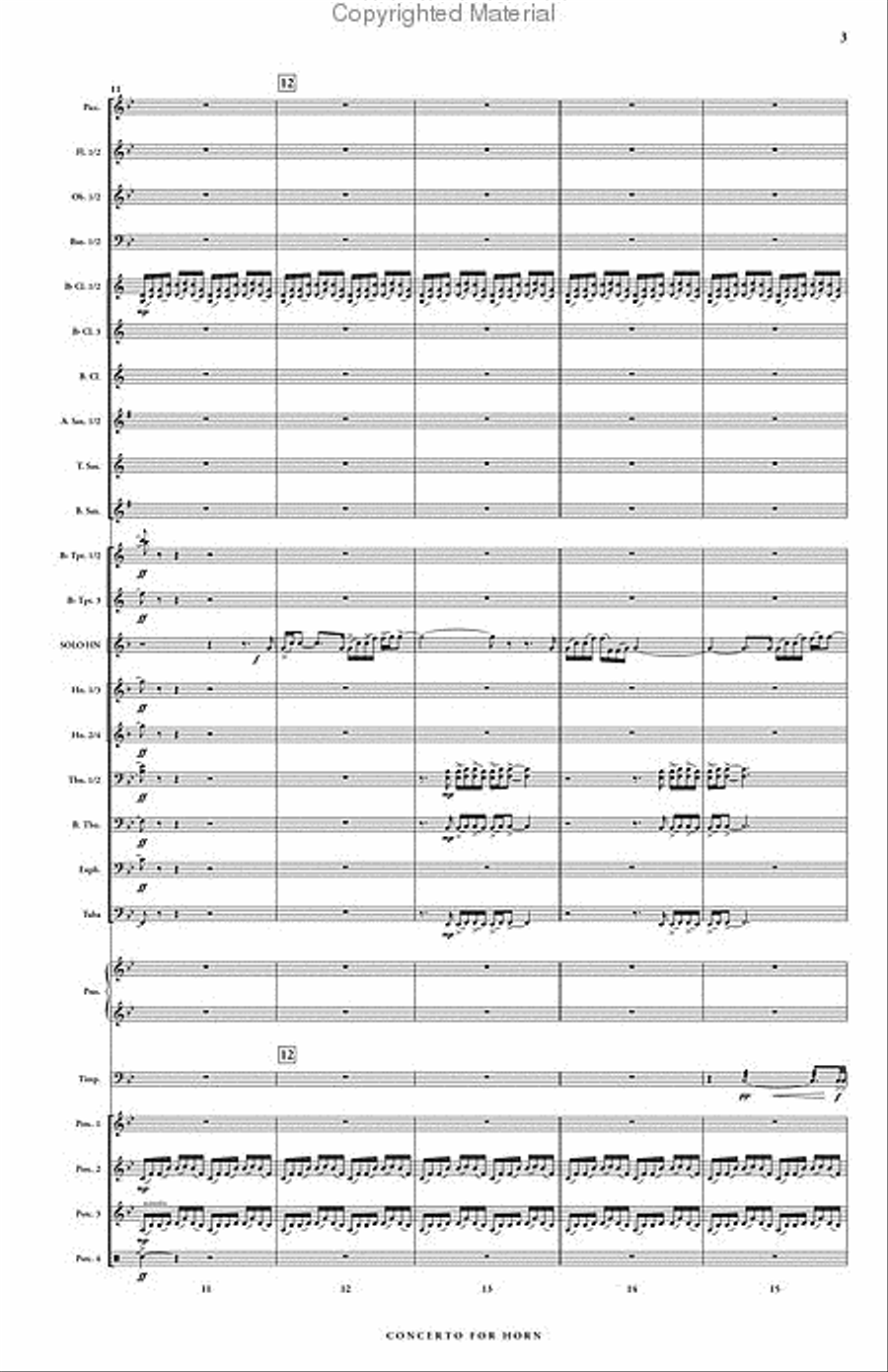 Concerto for Horn & Symphonic Band Concert Band scores gallery preview page 4