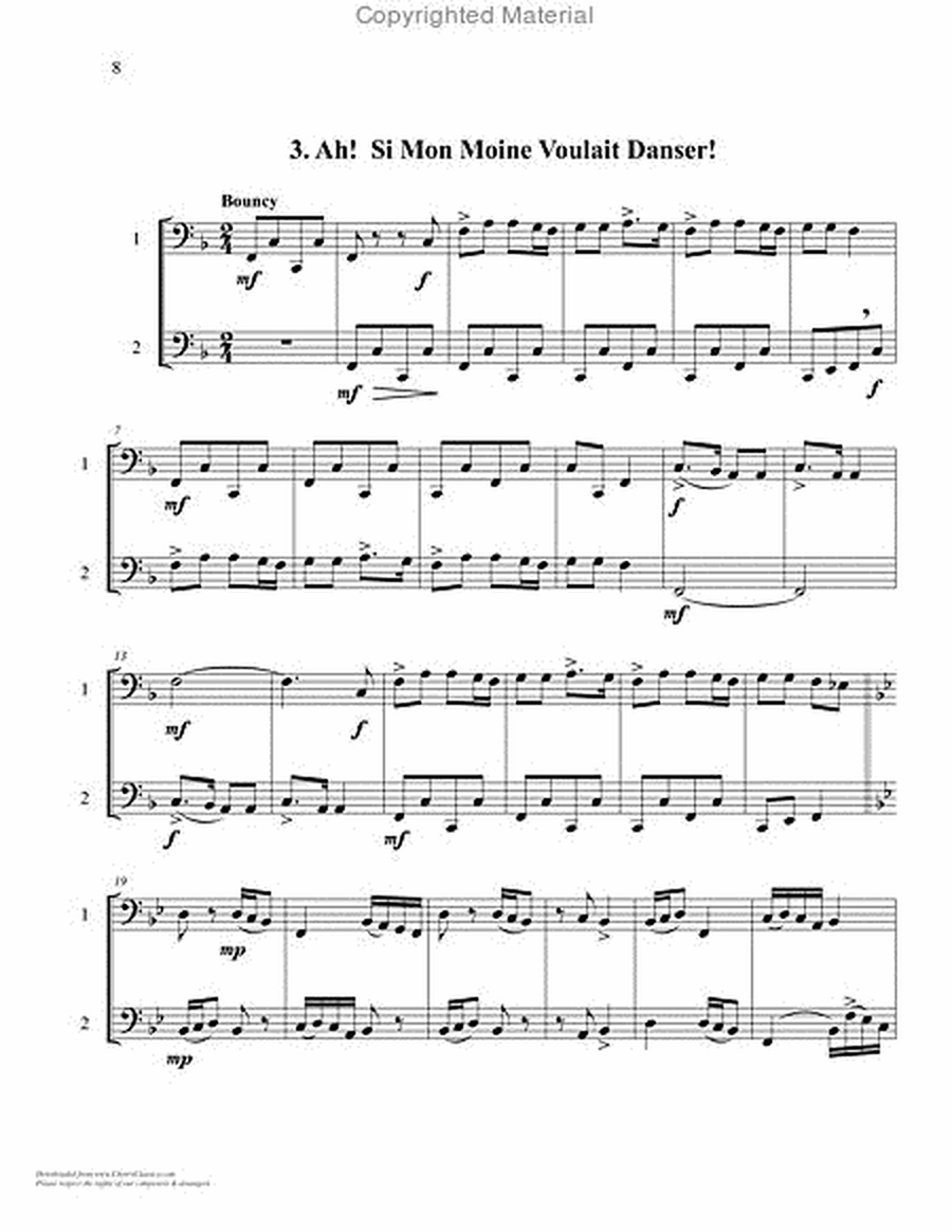 Three French Canadian Folksongs for Tuba Duet