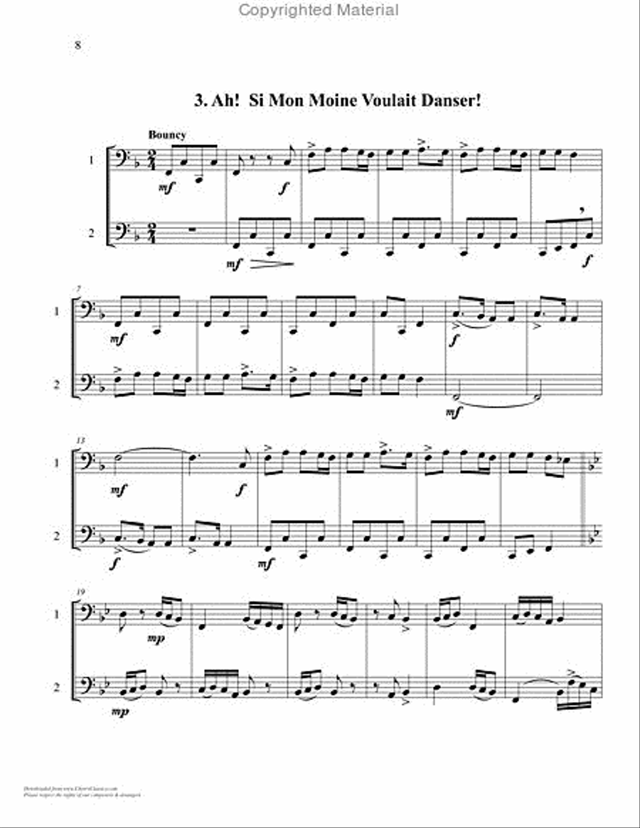 Three French Canadian Folksongs for Tuba Duet Brass Duet scores gallery preview page 4