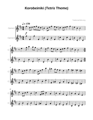 Book cover for Tetris Theme for Clarinet Duet