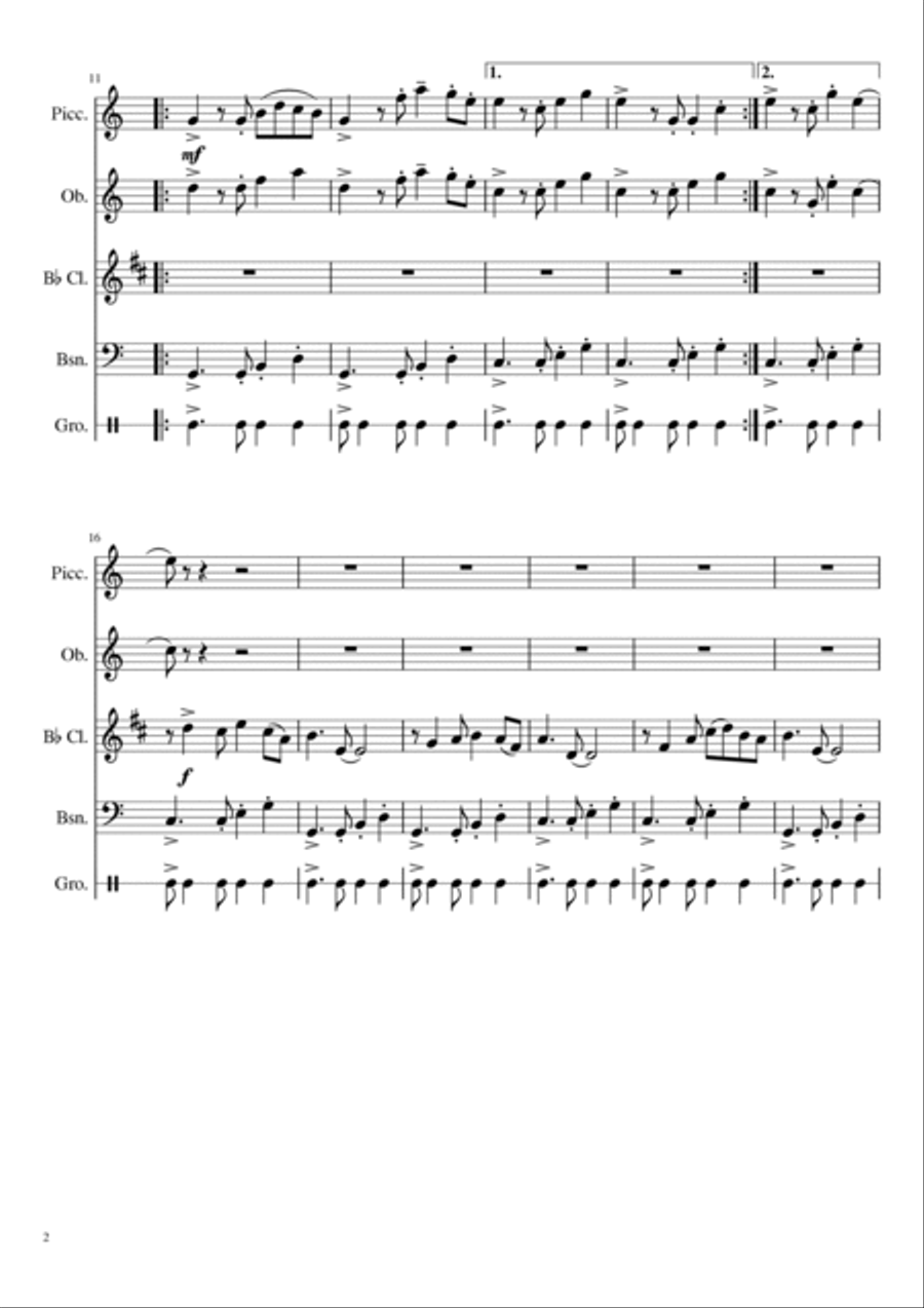 La Pollera Colora La Pollera Colora Woodwind Quintet scores gallery preview page 2
