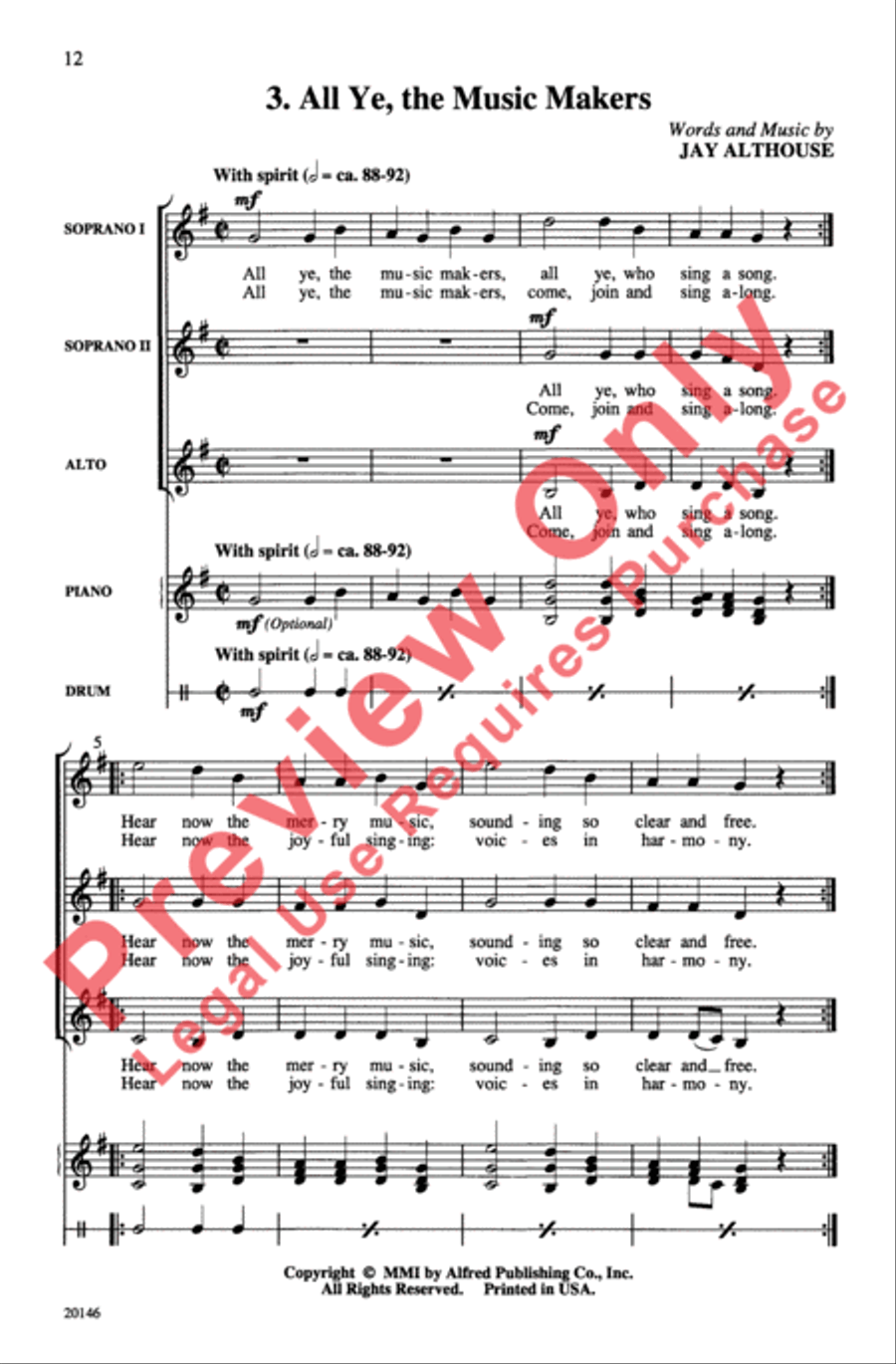 Three New Madrigals Women's Choir scores gallery preview page 12