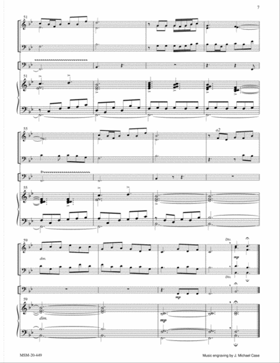 Easter Carillon for Brass Quartet, Timpani, and Organ Organ scores gallery preview page 5