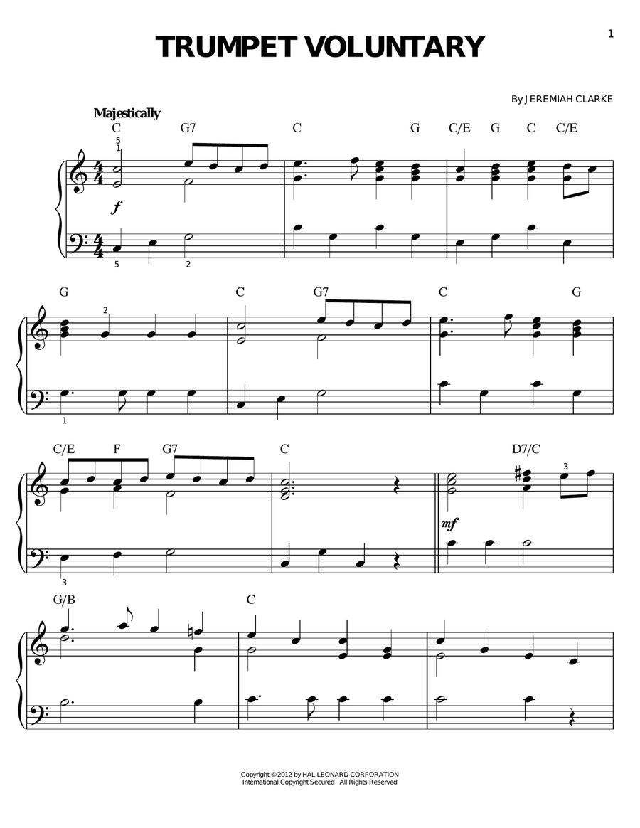 Trumpet voluntary clarke sale