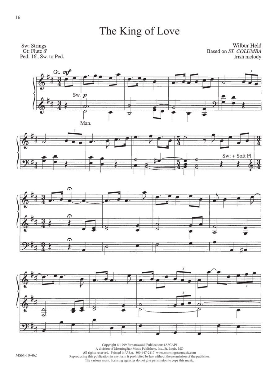 The King of Love Organ scores gallery preview page 1